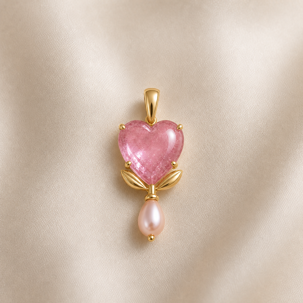 The Bleeding Heart in Pink Sapphire pendant